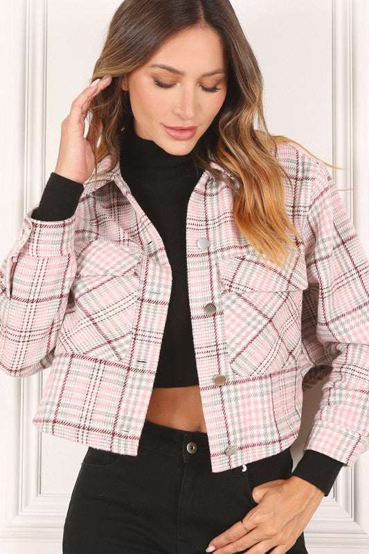 Plaid Cropped Jacket