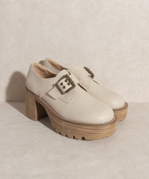 Sarah - Buckled Platform Loafers