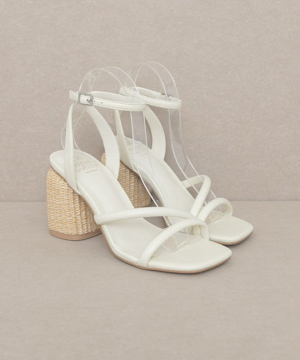 Alaia - Strappy Raffia Heel Sandal