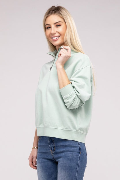 Half Zip Long Sleeve Sweatshirt