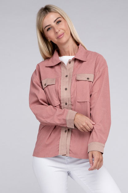 Two Tone Flap Pocket Shirt