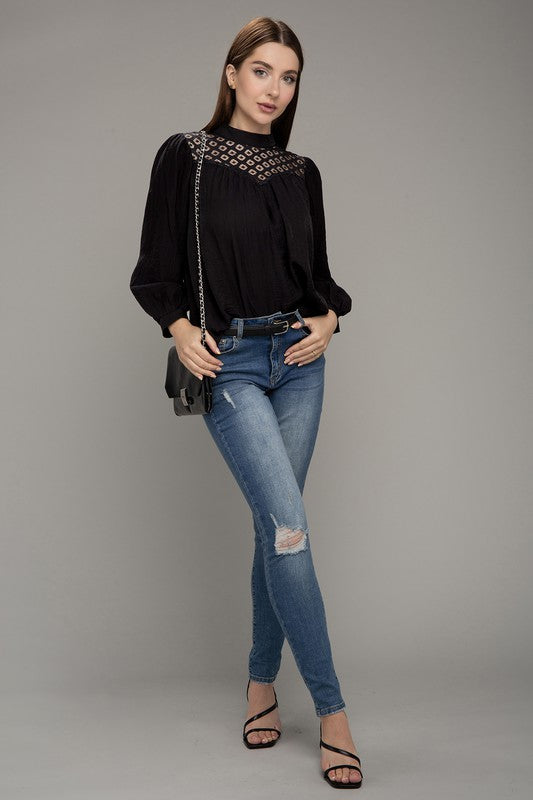 Lace Yoke Blouse