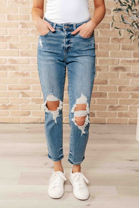 Frankie Distressed Boyfriend Jeans