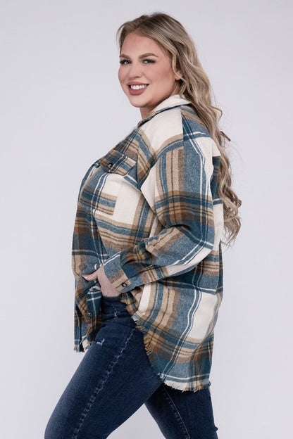 Plus Yarn Dyed Plaid Jacket