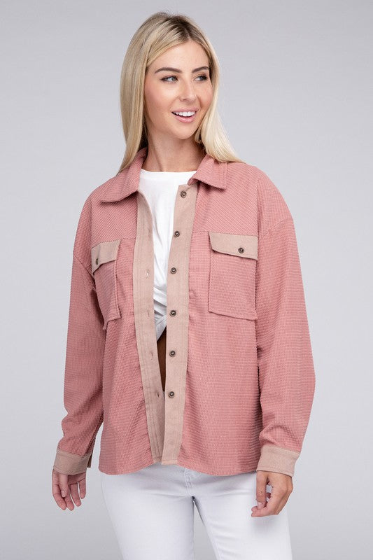 Two Tone Flap Pocket Shirt