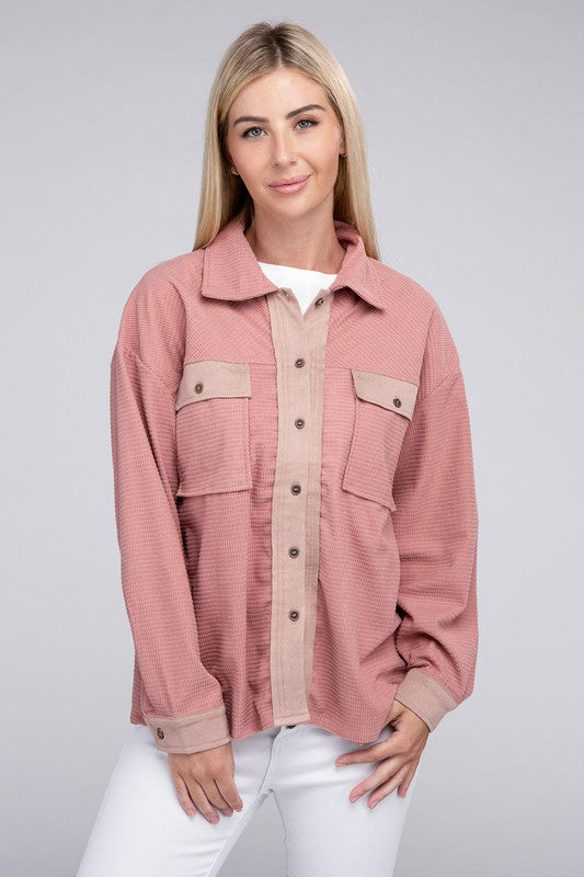 Two Tone Flap Pocket Shirt