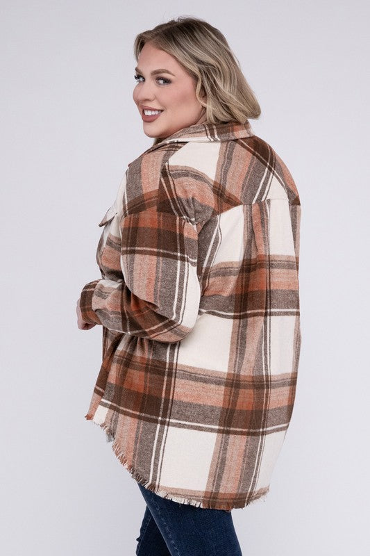 Plus Yarn Dyed Plaid Jacket